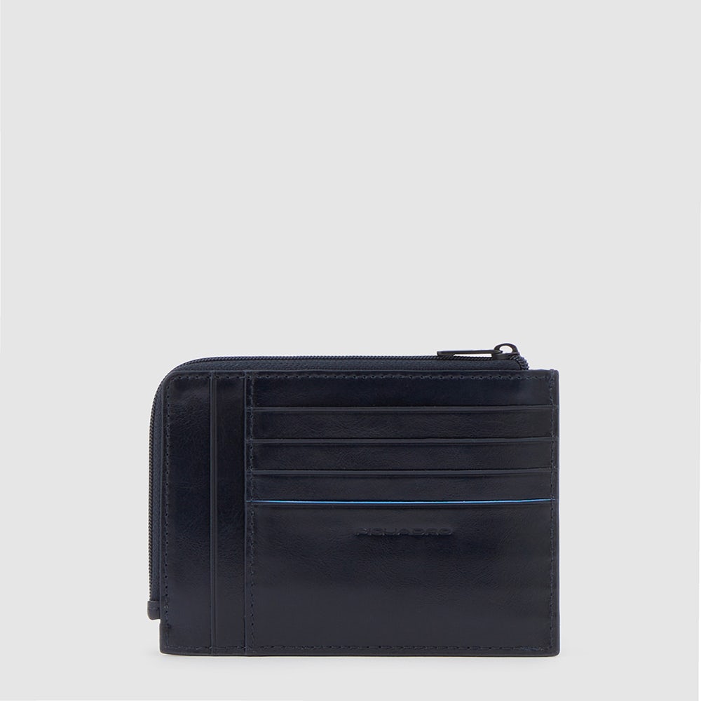 Piquadro Zipper coin pouch with credit card slots Spedizione Gratuita