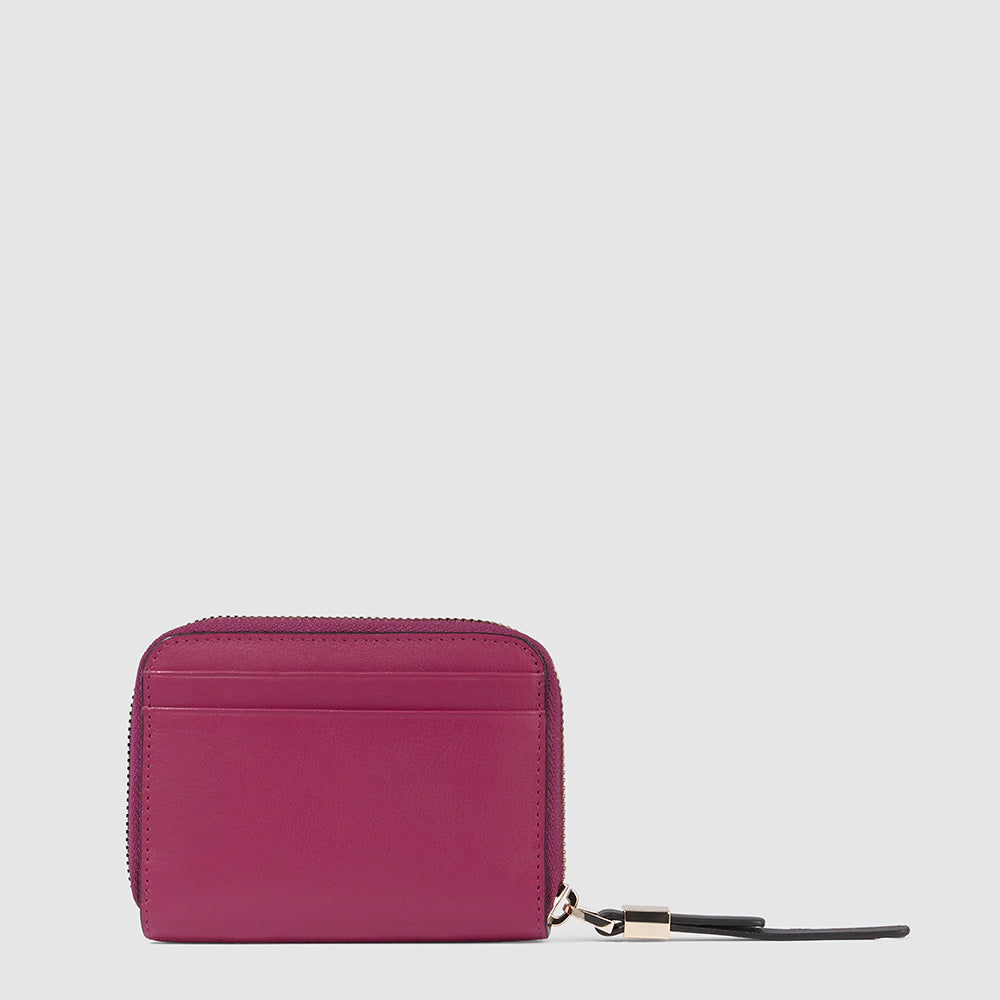 Piquadro Zip-around women’s wallet with four dividers Saldi Di Fabbrica