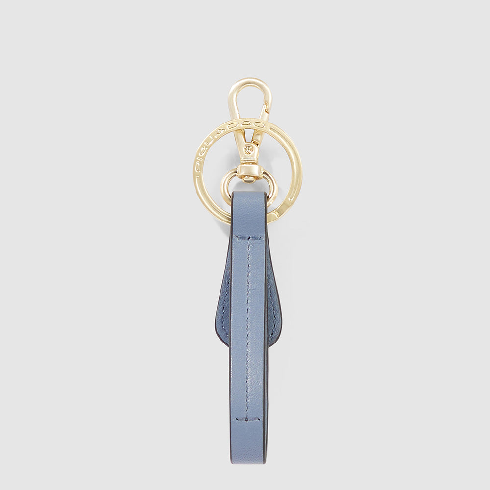 Piquadro Leather Keychain with carabiner hook Italy