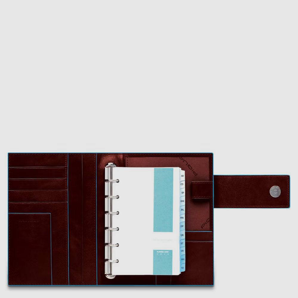 Piquadro Large leather organiser with Qualità Garantita
