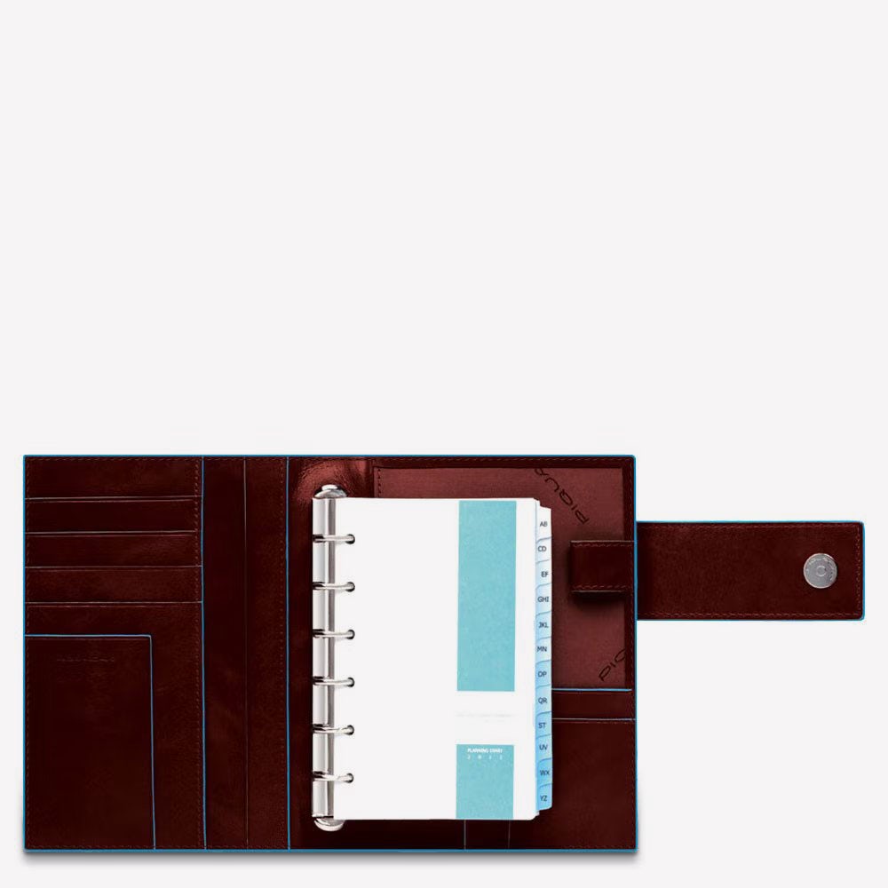 Piquadro Large leather organiser with Qualità Garantita