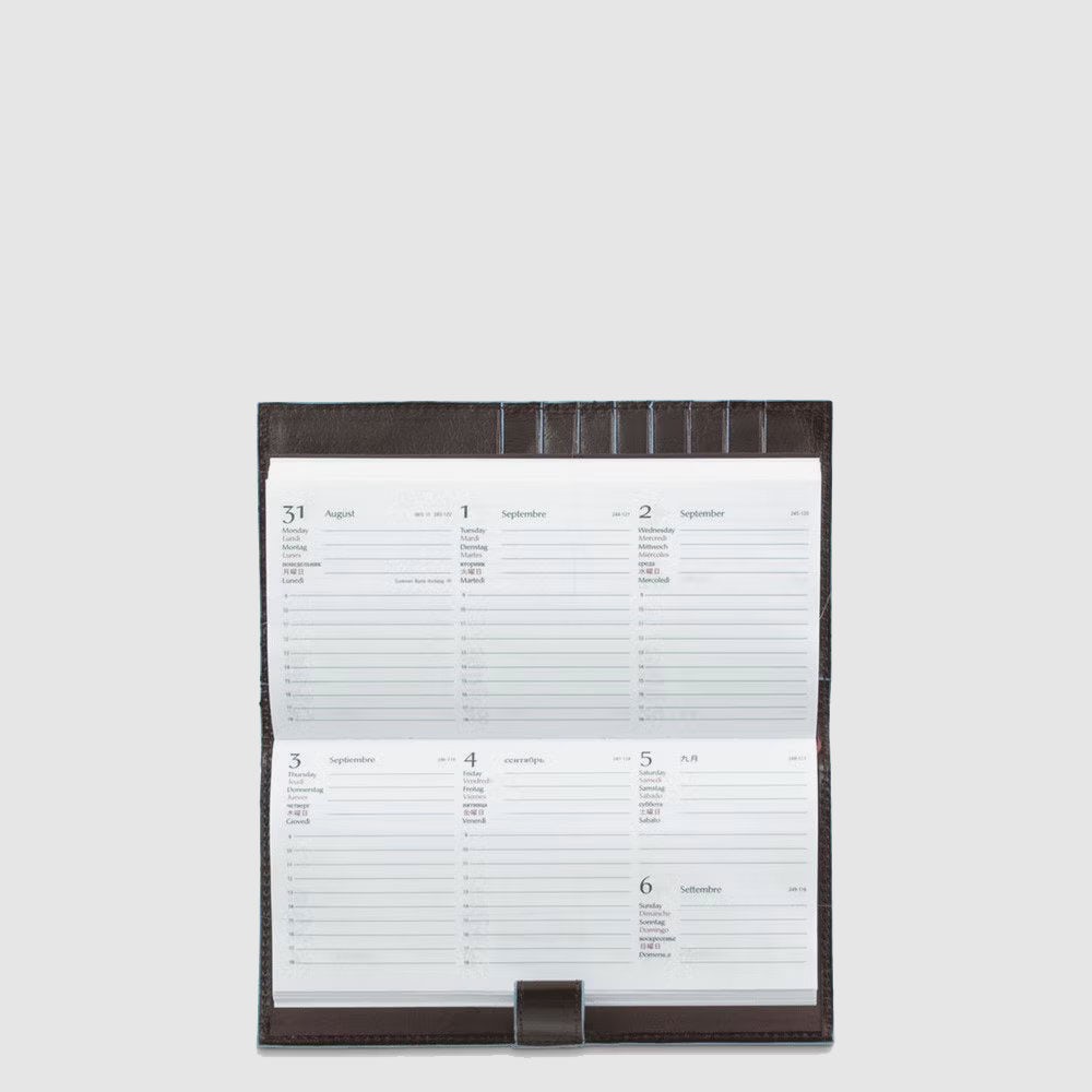 Piquadro Slim leather pocket diary Fino Al -60%