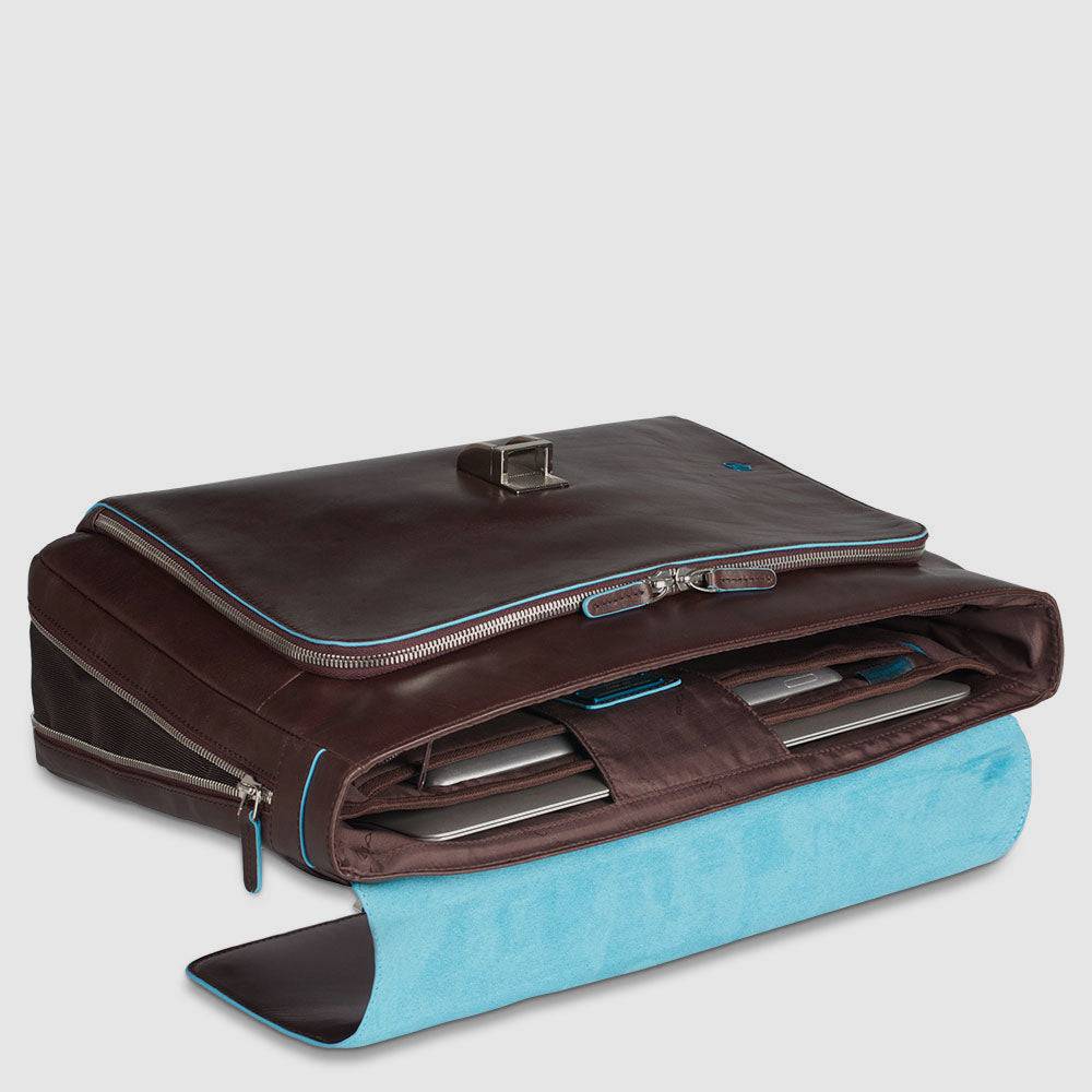 Piquadro Flap-over, expandable computer bag 15" Presa
