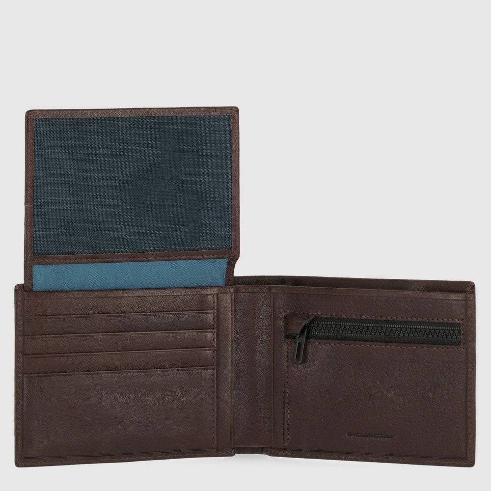 Piquadro Men’s wallet with zipped coin pocket Vendite Flash