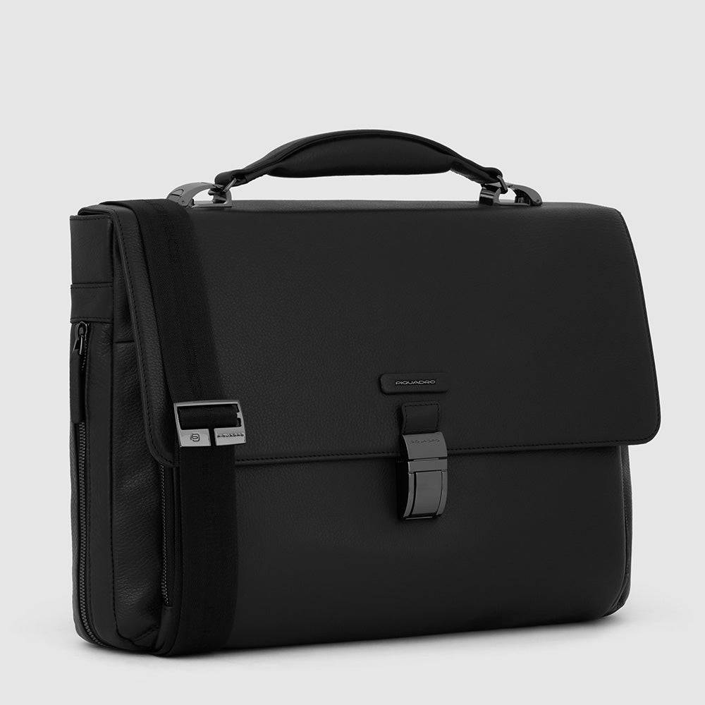 Piquadro Flap-over, expandable computer bag 15,6" Vendita Calda