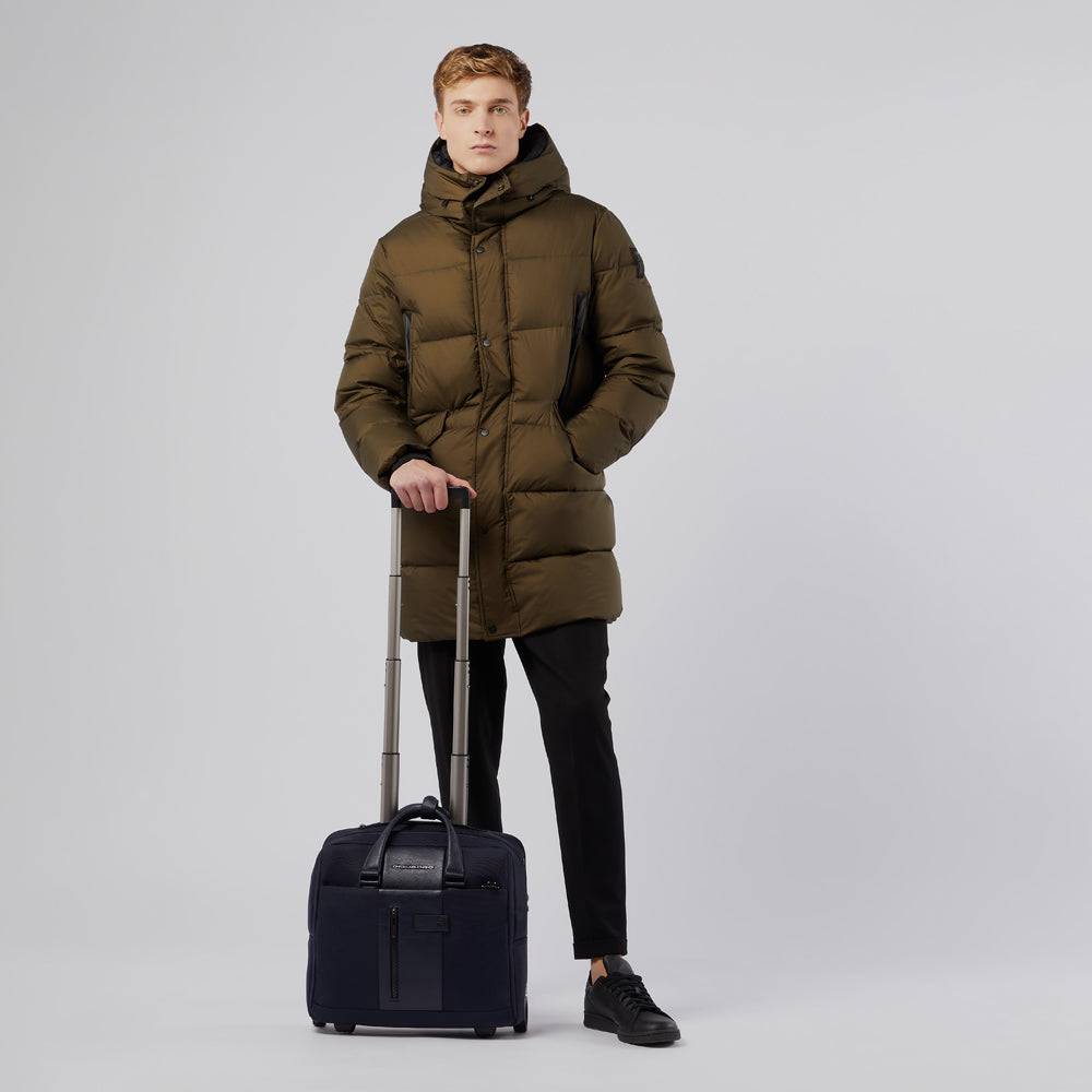 Piquadro Wheeled laptop briefcase 15,6" in recycled fabric Negozi Online