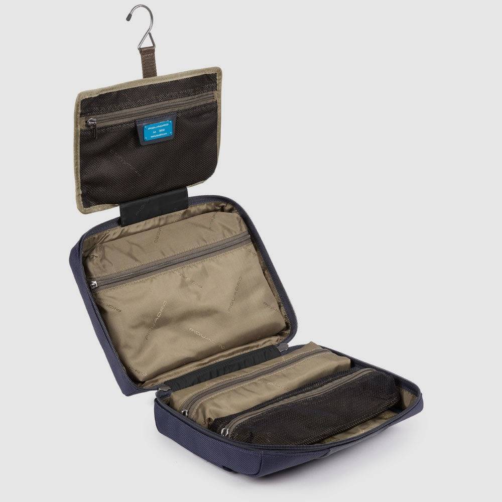 Piquadro Hanging toiletry bag in recycled fabric Outlet