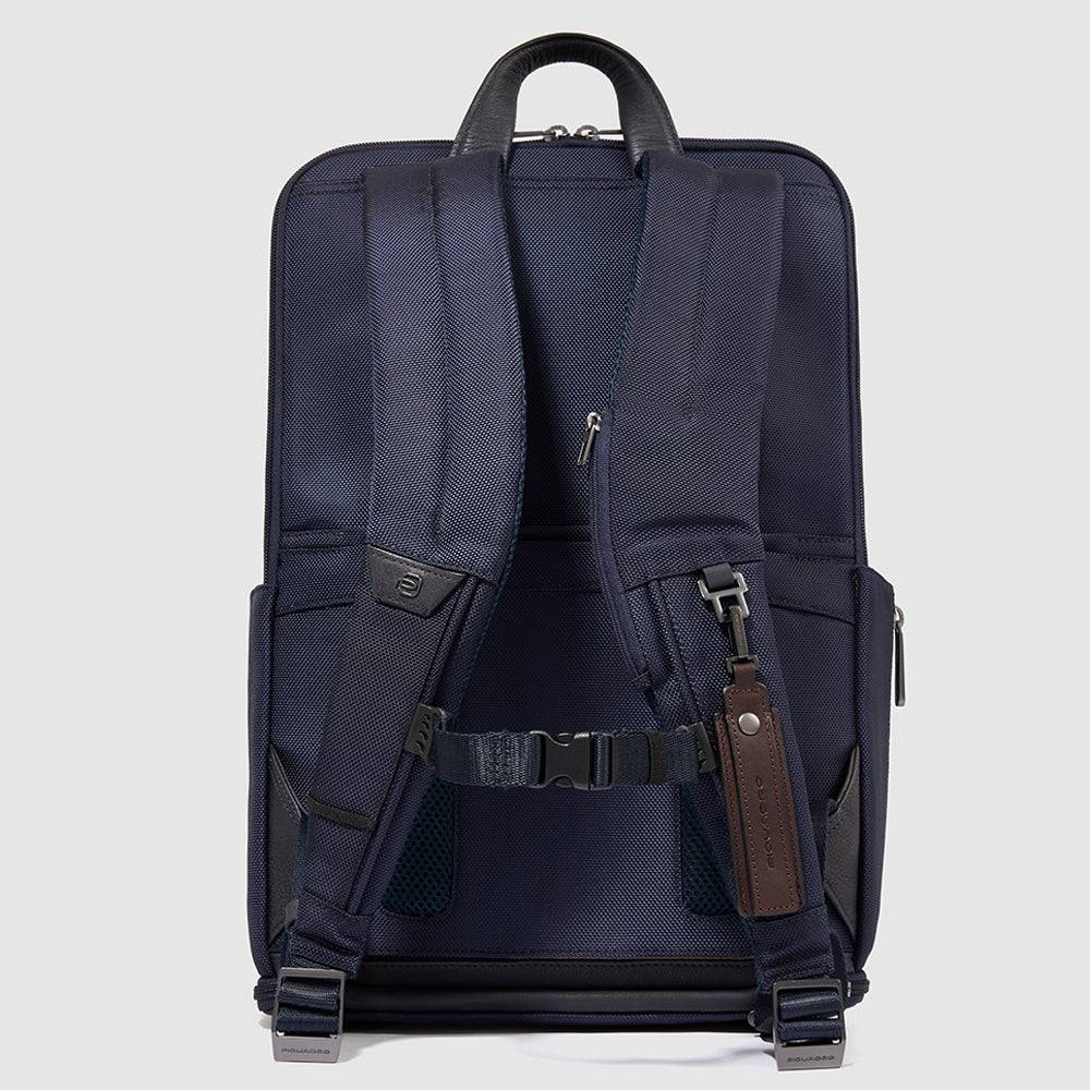 Piquadro Travel computer backpack 15,6" in recycled fabric Saldi Di Fabbrica