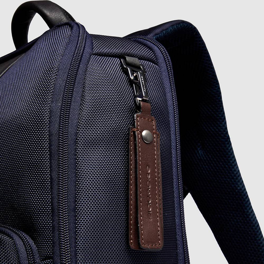 Piquadro Travel computer backpack 15,6" in recycled fabric Saldi Di Fabbrica