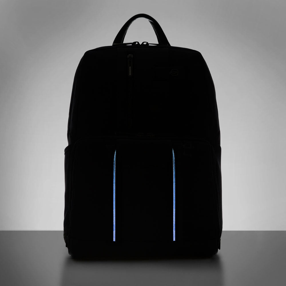 Piquadro Laptop and iPad® backpack in recycled fabric with Negozio