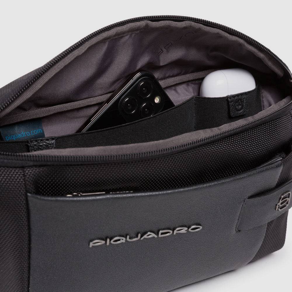 Piquadro Waist bag in recycled fabric and leather Spedizione Gratuita