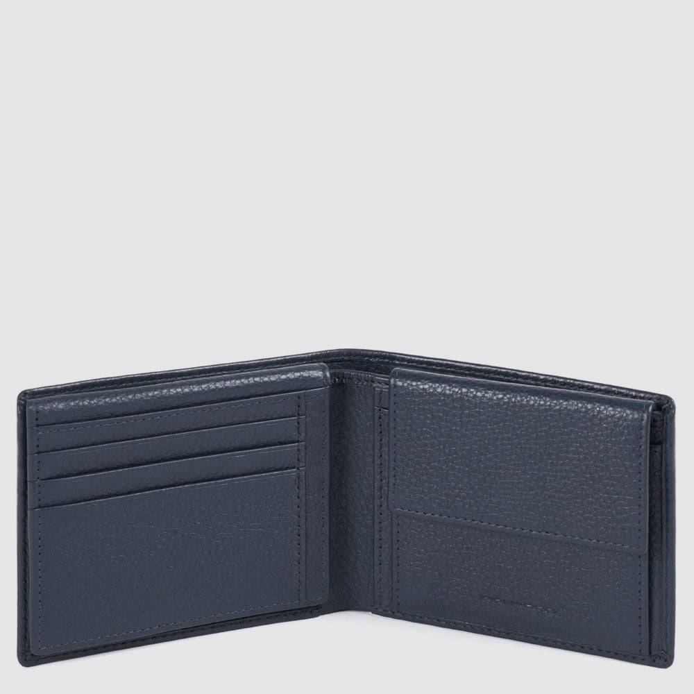 Piquadro Men’s wallet with flip up ID window, coin pocket Promozione Limitata
