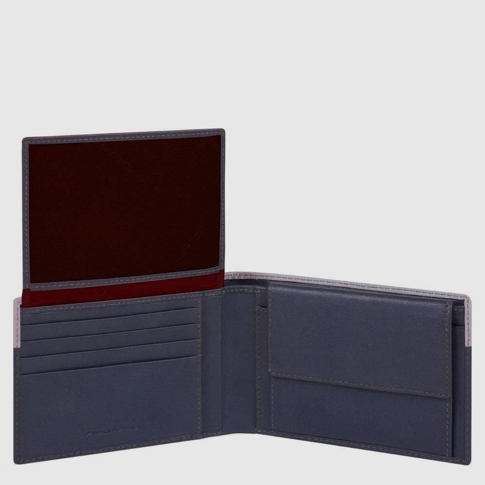 Piquadro Men’s wallet with flip up ID window, coin pocket In Vendita