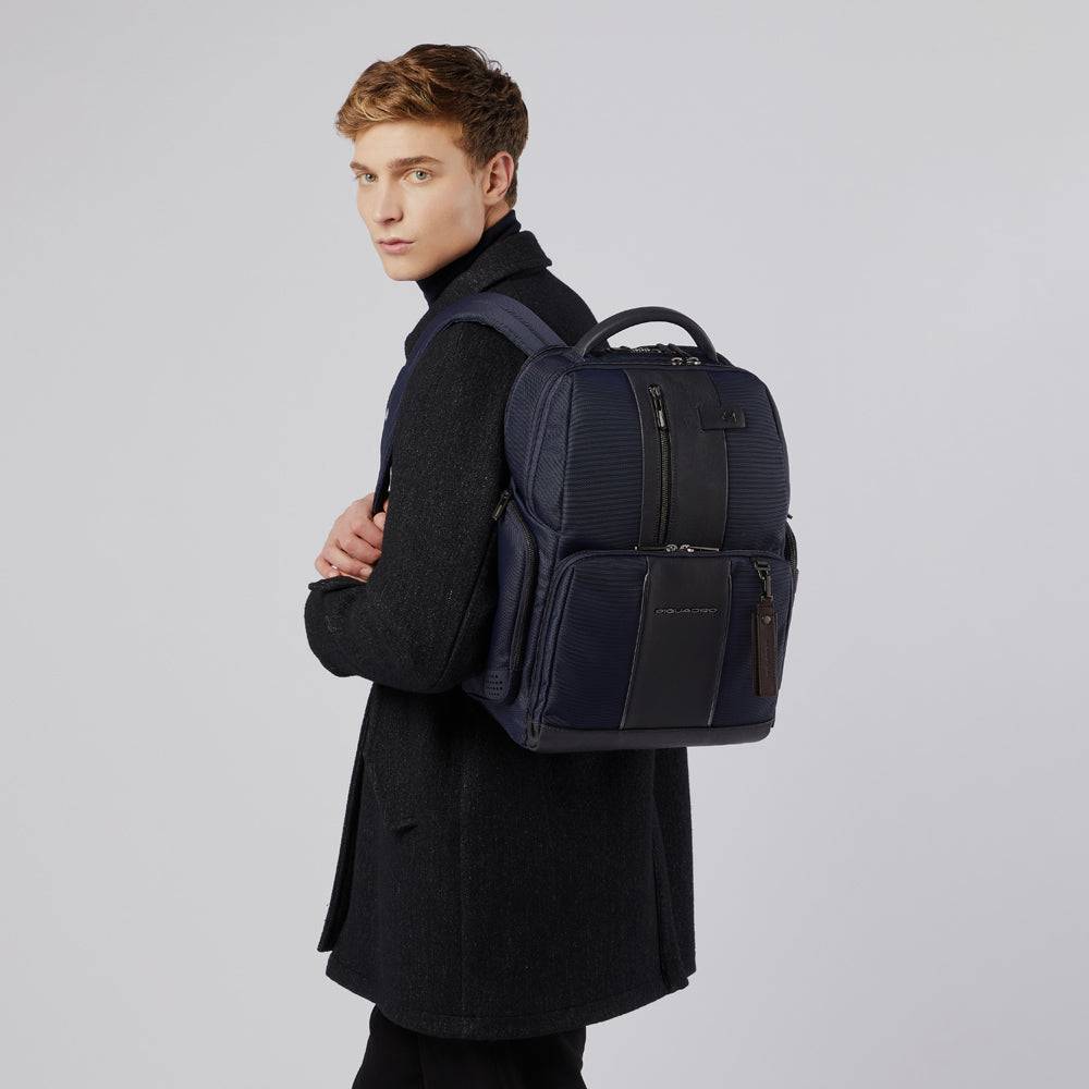 Piquadro PC and iPad backpack in recycled fabric with CONNE Nuovo