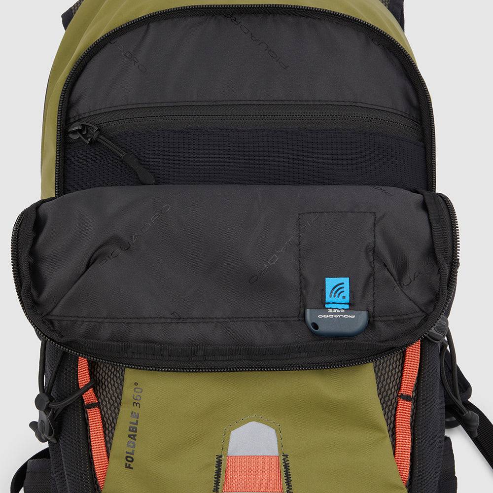 Piquadro Foldable computer backpack in recycled fabric Qualità