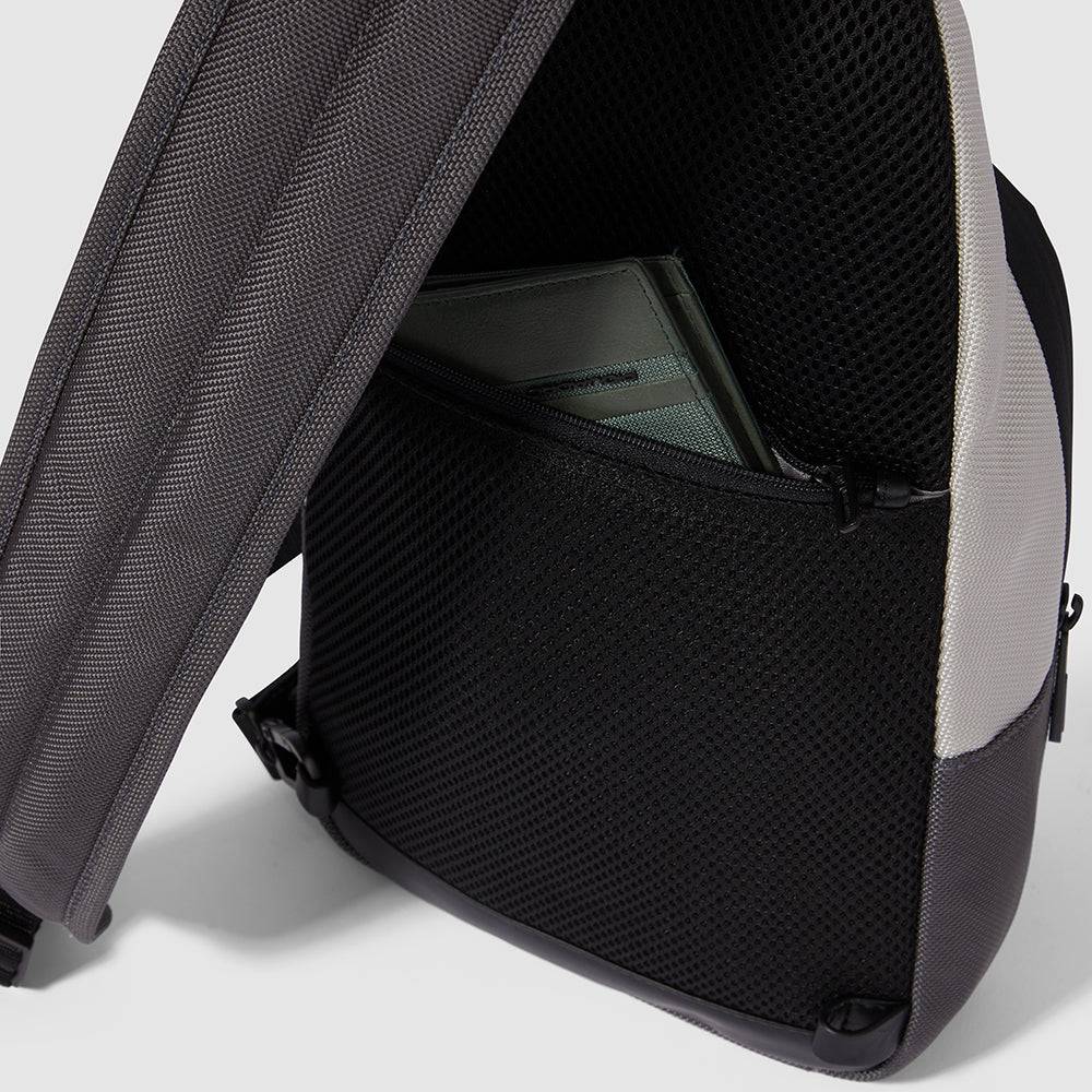 Piquadro Mono sling bag for iPad®mini in recycled fabric Sottocosto
