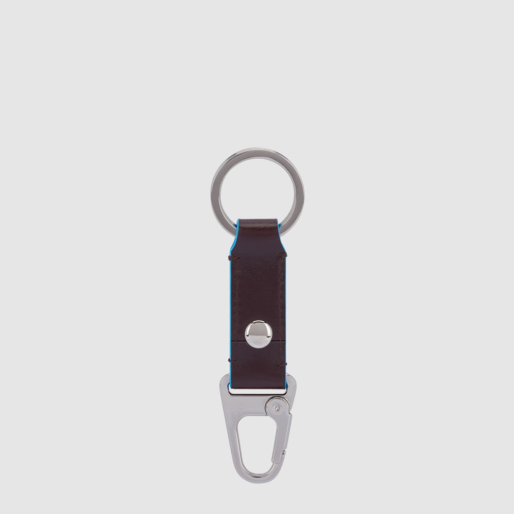 Piquadro Two-ring keychain with carabiner hook Novità