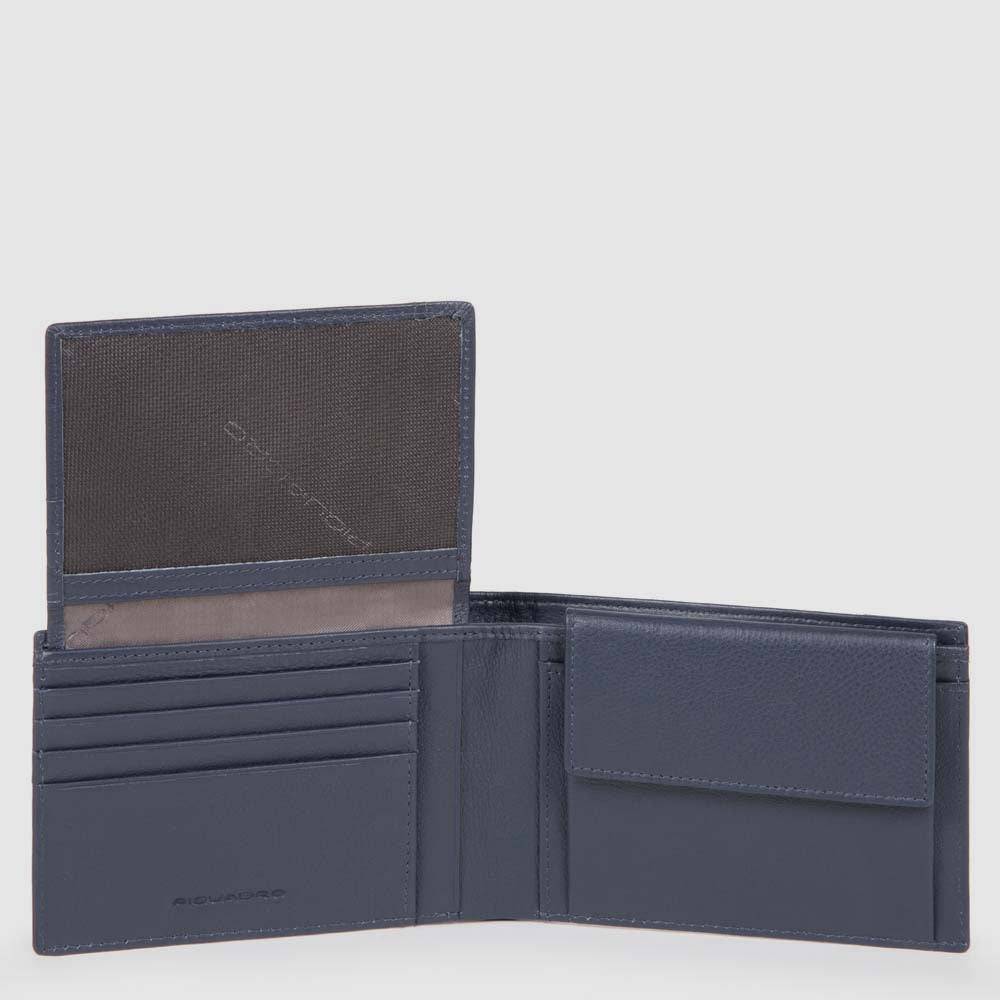 Piquadro Men’s wallet with flip up ID window, coin pocket Economico
