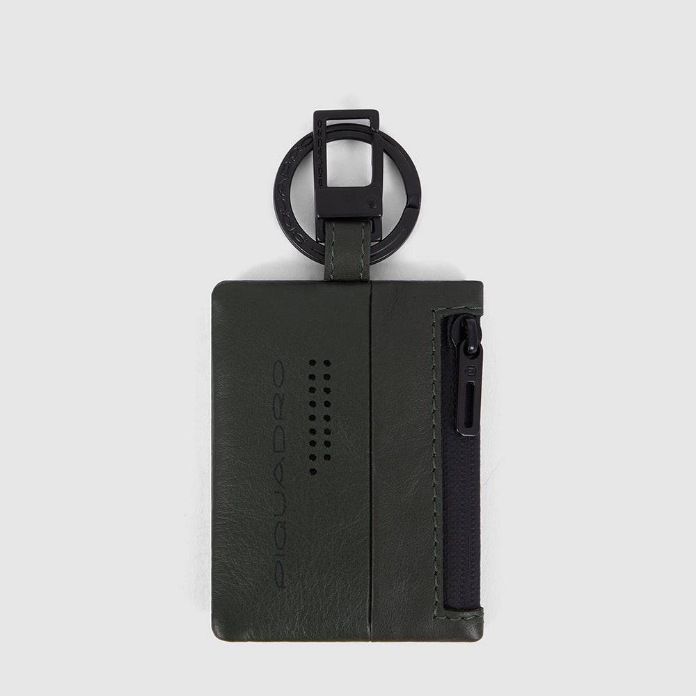Piquadro Keychain with CONNEQU and side zipped pocket In Linea