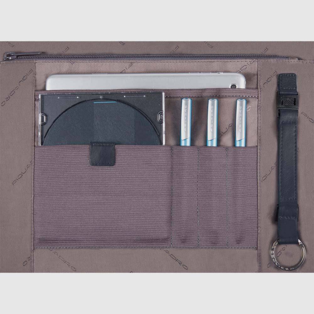 Piquadro Flap-over, expandable computer bag 15" Soddisfazione Garantita