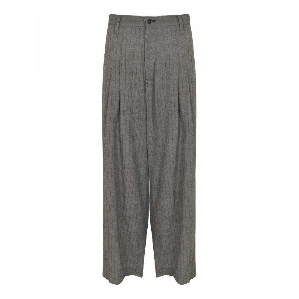 Y&#039;S YOHJI YAMAMOTO Pantaloni gessati con pences gamba larga