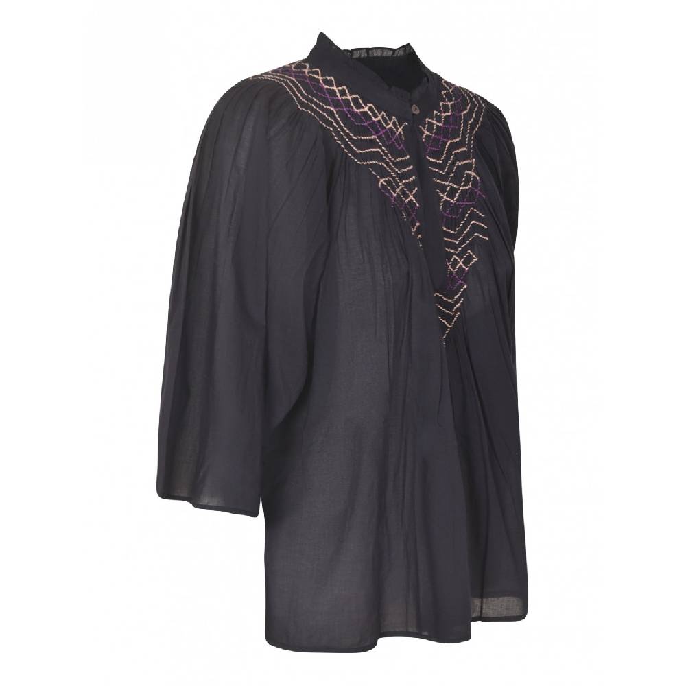ANTIK BATIK Blusa in voile di cotone ricamata a mano Ayo Prezzo Ridotto