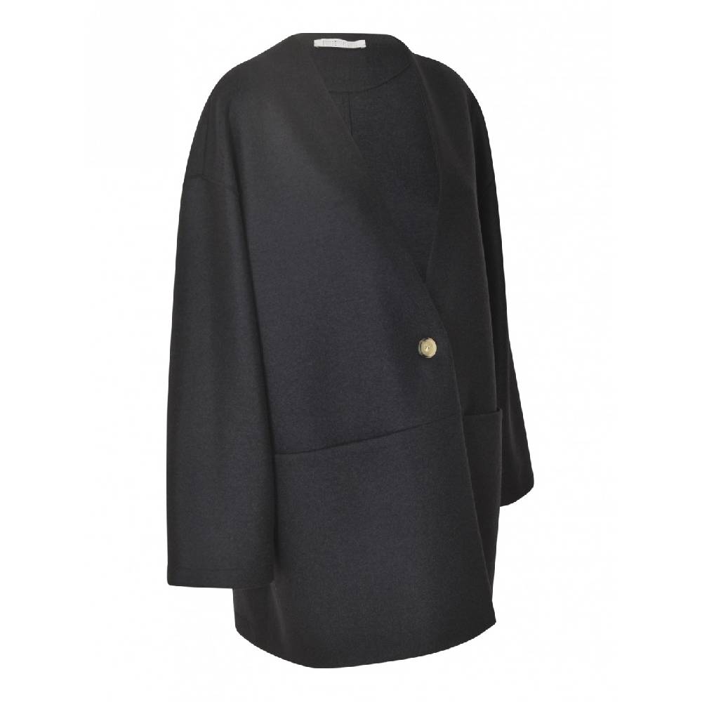 HARRIS WHARF LONDON Giaccone over senza collo Vendita Calda
