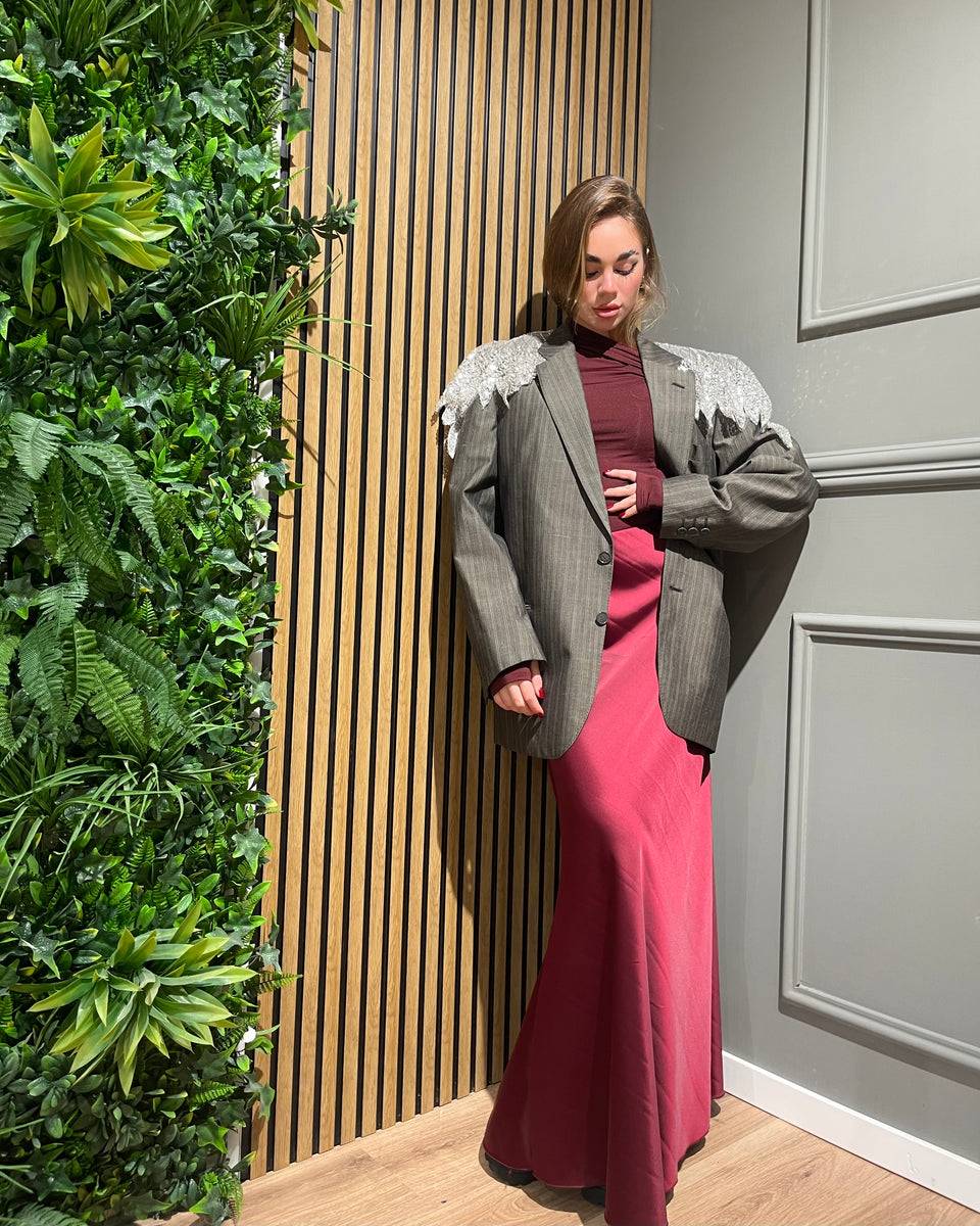 Lovely Sisters Gonna in raso bordeaux Saldi