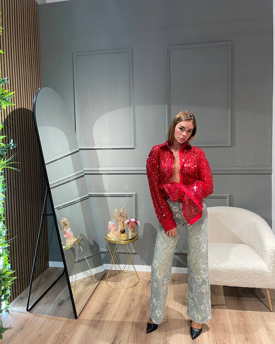 Lovely Sisters Camicia Nives rossa Offerta