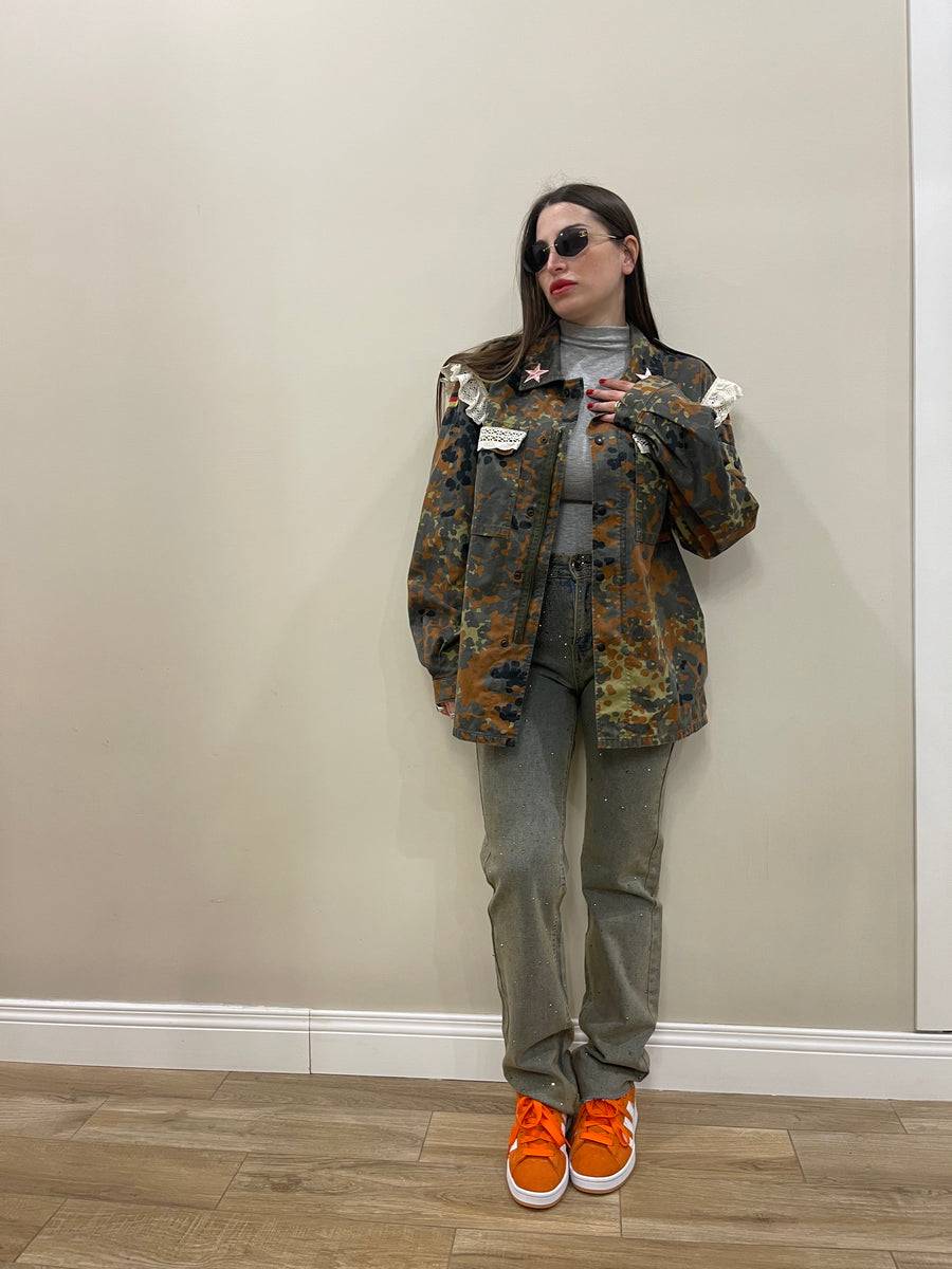 Lovely Sisters Camicia costumizzata camouflage Spedizione Gratuita