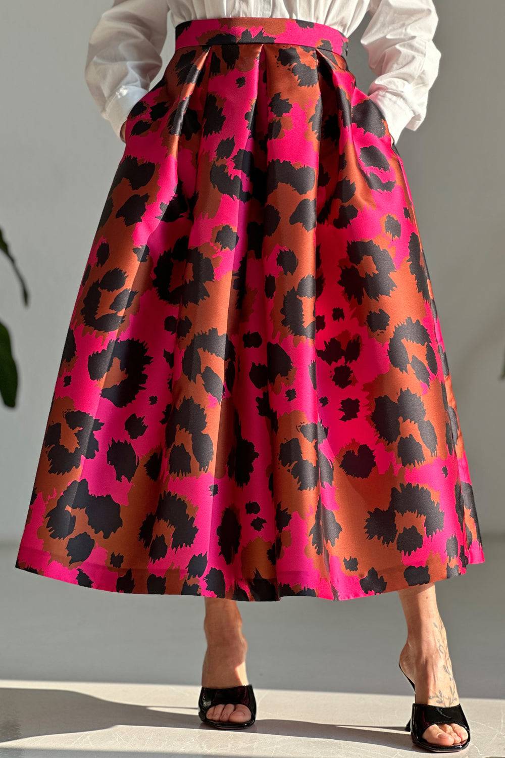 Lunatica Milano Gonna Animalier Fucsia Brown 2025