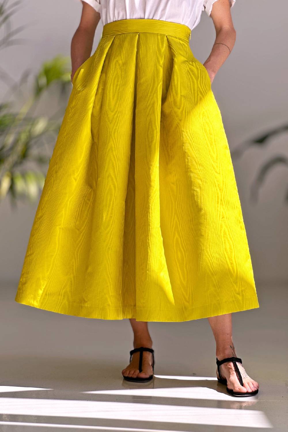 Lunatica Milano Gonna Moiré Yellow Spedizione Gratuita