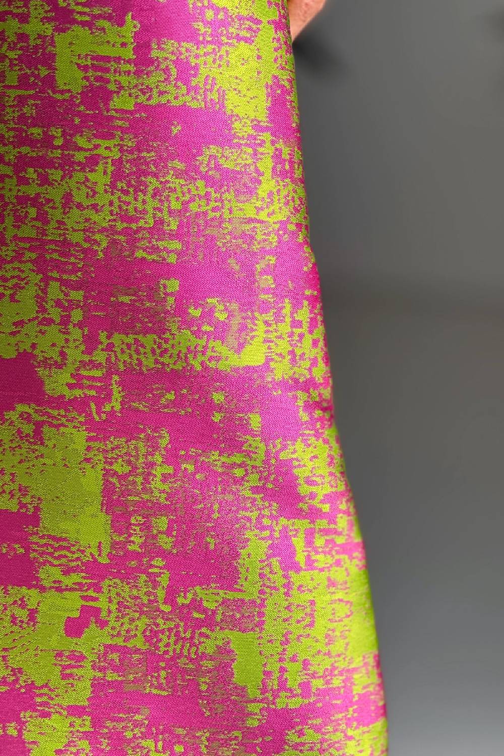 Lunatica Milano Gonna Svasata Abstract Green Fucsia Consegna Veloce
