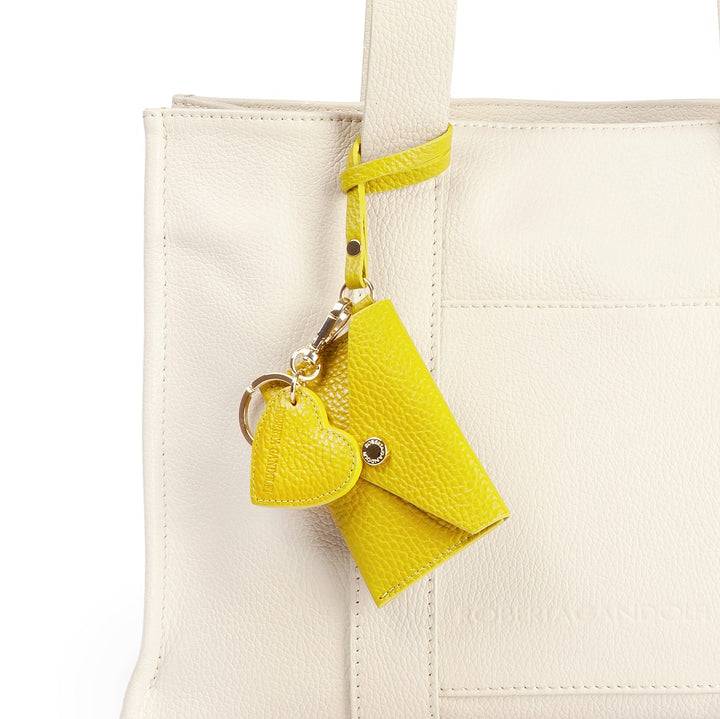 ﻿Roberta Gandolfi Tessa shopping in pelle con charms colorato e pratica tasca esterna Economico