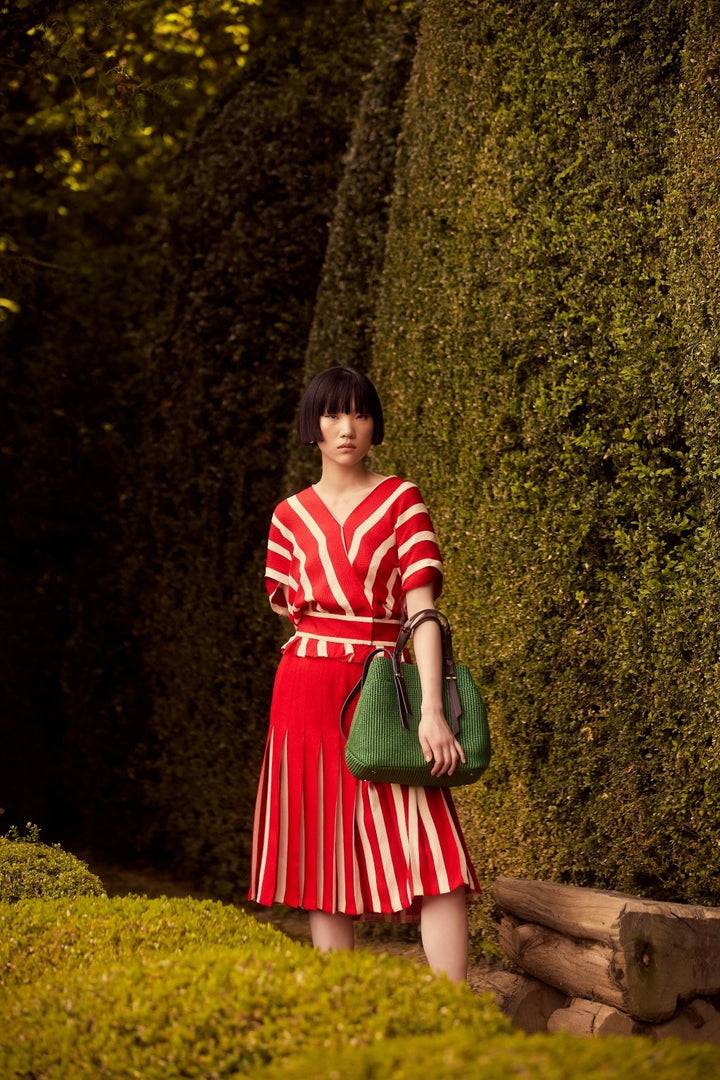 Roberta Gandolfi Fernanda Tote in rafia con finiture in pelle di vitello a doppia portabilità mano o shopping I Più Venduti