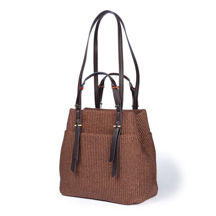 Roberta Gandolfi Fernanda Tote in rafia con finiture in pelle di vitello a doppia portabilità mano o shopping Vendite Flash