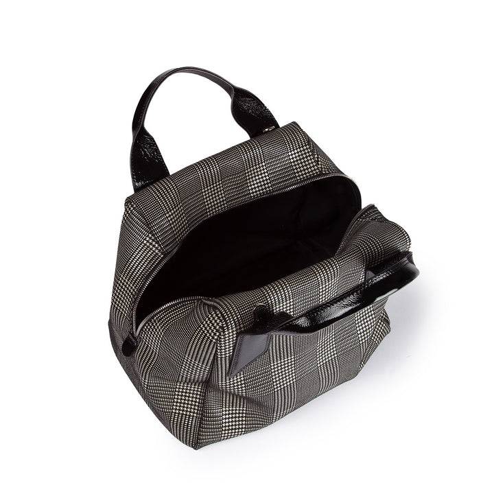 Roberta Gandolfi Arianna Boston in pelle stampa tartan con tracolla staccabile e regolabile Sconto