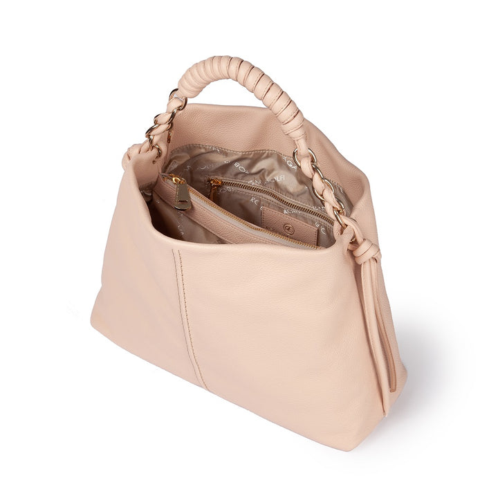 Roberta Gandolfi Amina large borsa a mano in pelle con manico tubolare fasciato e tracolla staccabile Promozione