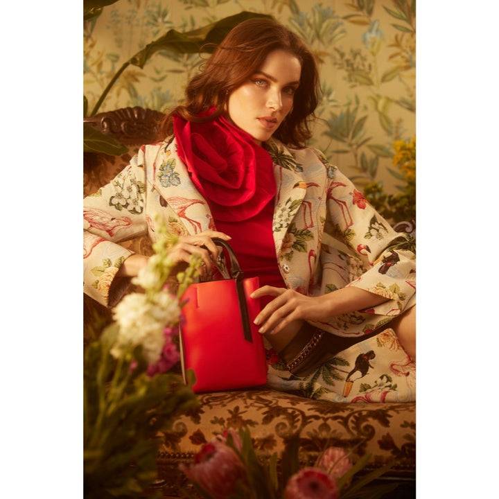 Roberta Gandolfi Cinzia Mini bag in pelle bicolor e tracolla staccabile Spedizione Gratuita