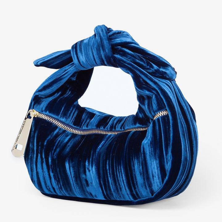 Roberta Gandolfi Bunny Velvet borsa a mano con tracolla staccabile in velluto plissè Consegna Veloce