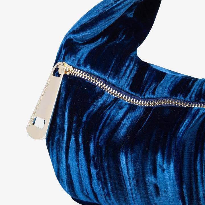 Roberta Gandolfi Bunny Velvet borsa a mano con tracolla staccabile in velluto plissè Consegna Veloce