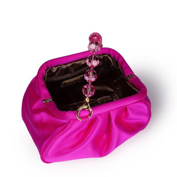 Roberta Gandolfi Sirenetta Puffy mini bag in raso di seta e manico gioiello Vendita Economica