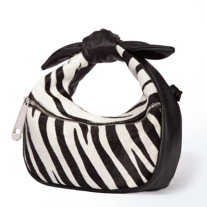 Roberta Gandolfi Bunny Pony mini bag in pony stampa animalier e finiture in pelle di vitello con tracolla staccabile Italy