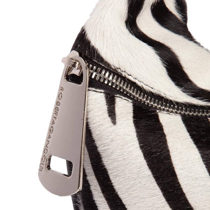 Roberta Gandolfi Bunny Pony mini bag in pony stampa animalier e finiture in pelle di vitello con tracolla staccabile Italy