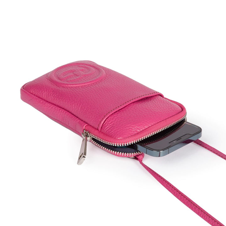 Roberta Gandolfi RG Phone holder in pelle di vitello con tracolla staccabile e regolabile In Linea