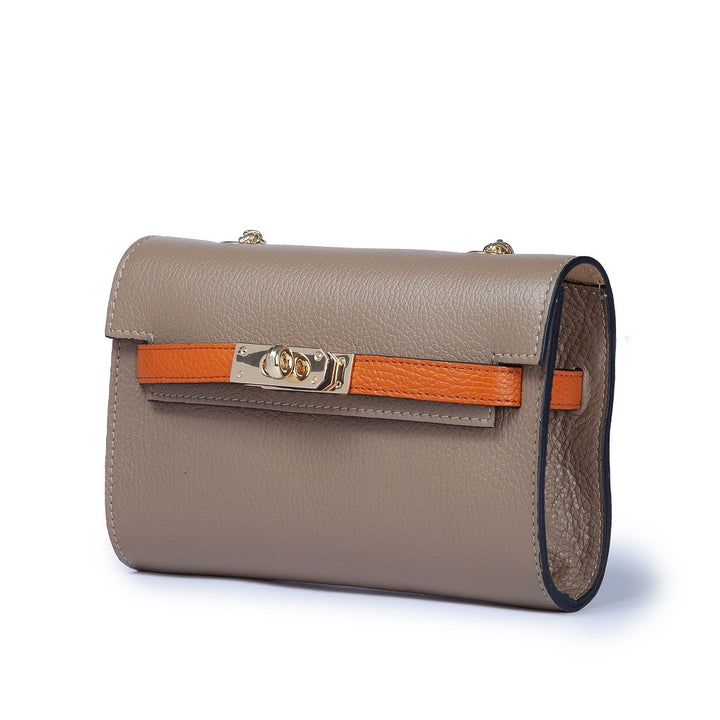 Roberta Gandolfi Chiara tracollina crossbody con chiusura girello e tracolla in catena Spedizione Gratuita