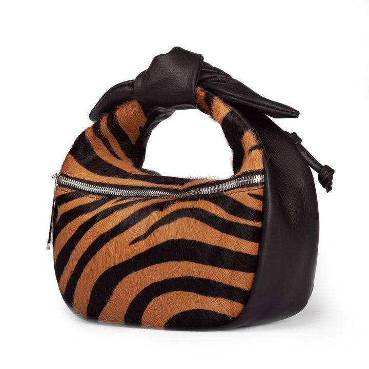 Roberta Gandolfi Bunny Pony mini bag in pony stampa animalier e finiture in pelle di vitello con tracolla staccabile Soddisfazione Garantita