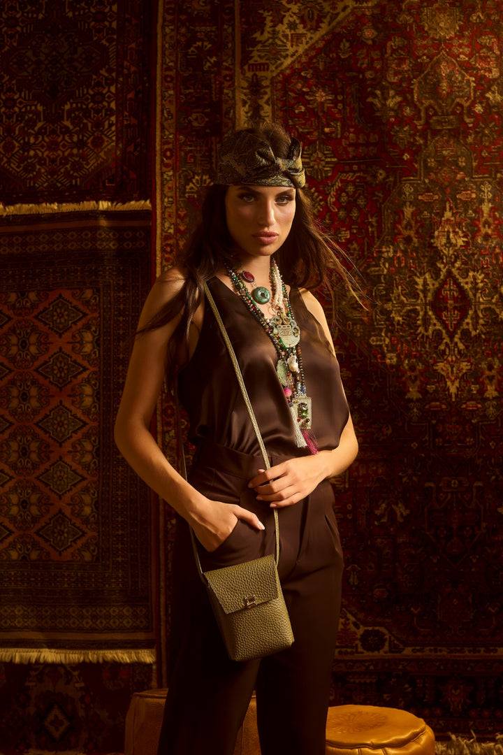 Roberta Gandolfi Elodie minibag and phoneholder in pelle con pratica tasca esterna e tracolla regolabile Qualità Garantita