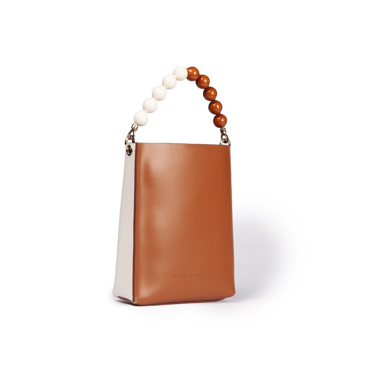 Roberta Gandolfi Zoe mini bag in pelle bicolor e manico gioiello Sottocosto