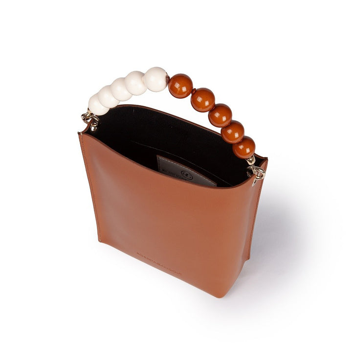 Roberta Gandolfi Zoe mini bag in pelle bicolor e manico gioiello Sottocosto